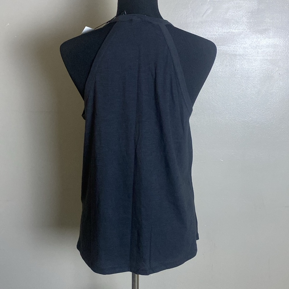 Theory Kavasi Black Sea Slub Tank Top 100% Cotton Sz L NWT - Picture 4 of 9